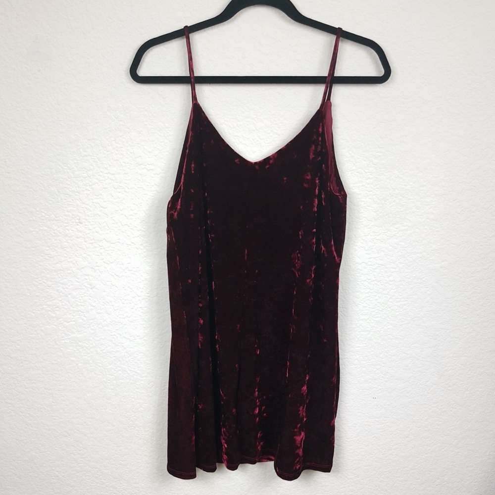 Anthropologie Wasabi + Mint Red Velvet Tank Dress - Picture 5 of 8